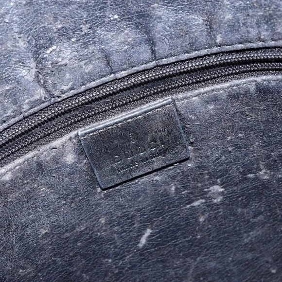 GUCCI Bamboo Shoulder Bag Leather 2way Black Gold 001 1638 Auth 142796 - Picture 12 of 16